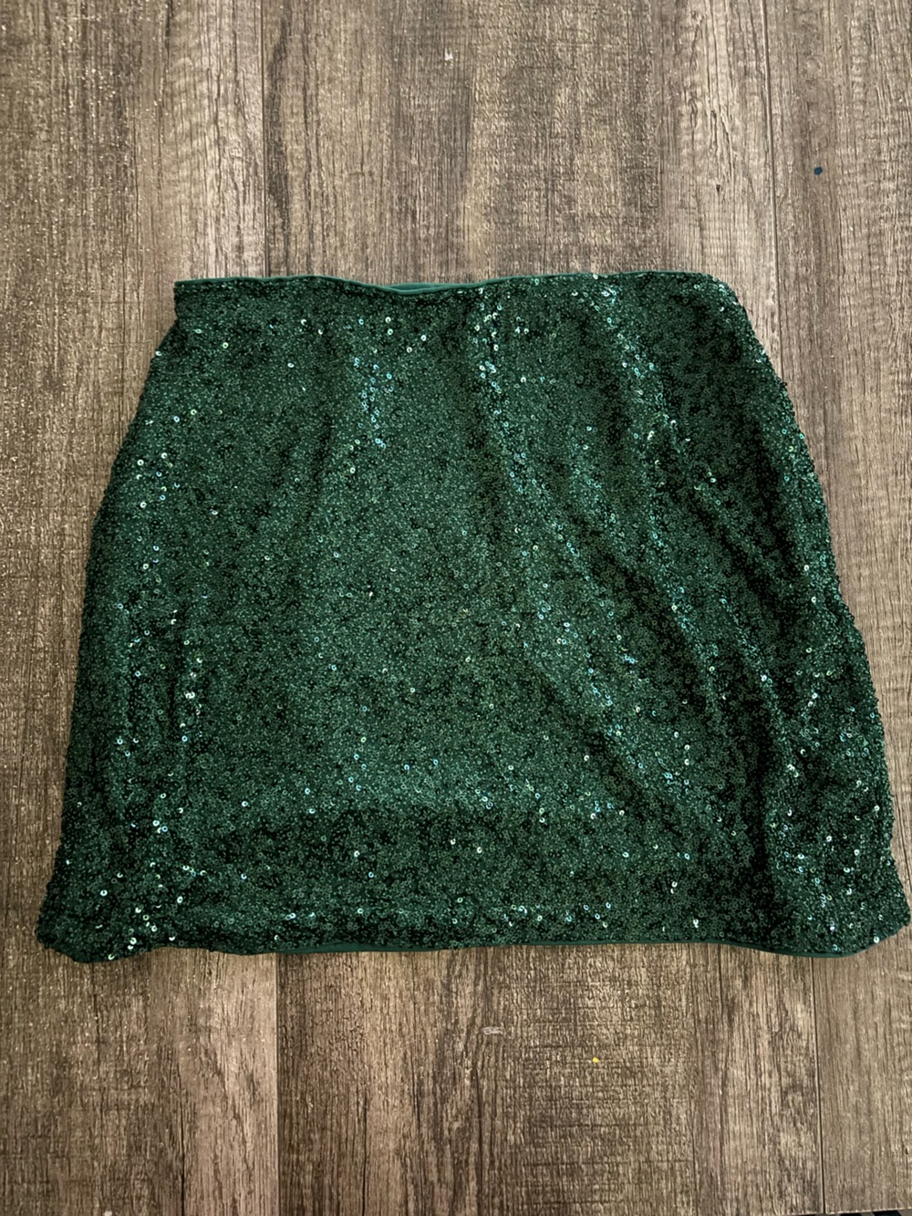 SHEIN Emerald Green Sequin Mini Skirt